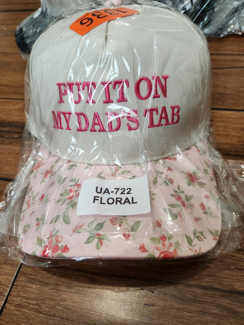 Floral Pink 'Put It On My Dad's Tab'  Cap